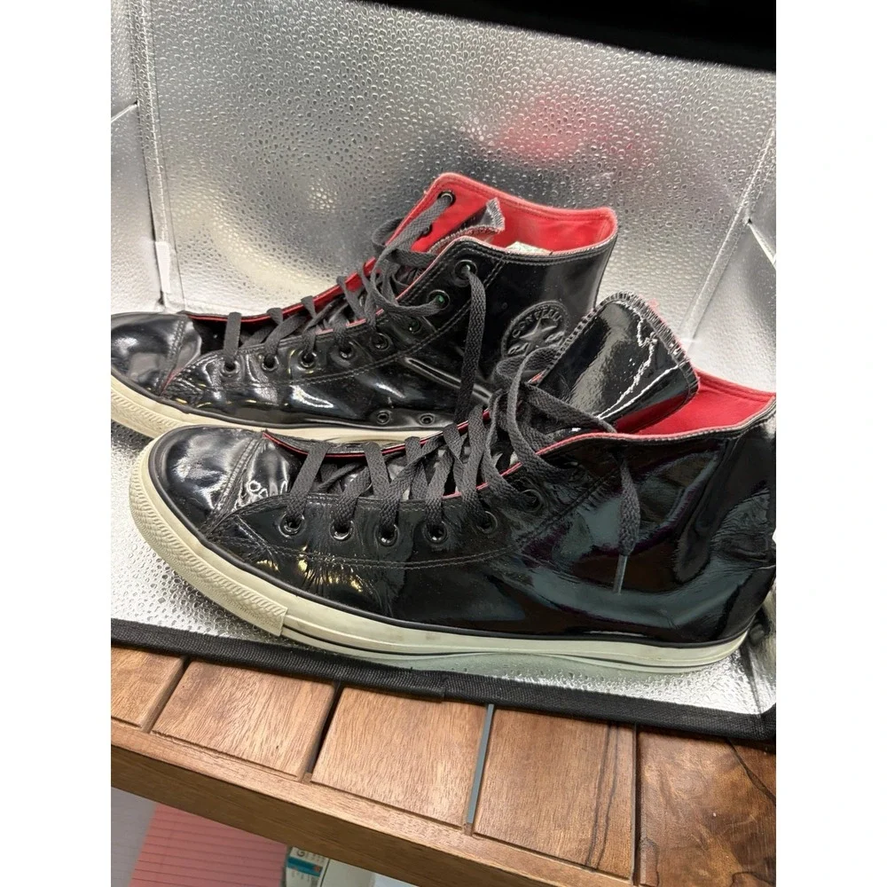 Converse Chuck Taylor All Star Patent High Top Lace-Up Sneakers Black Size 13